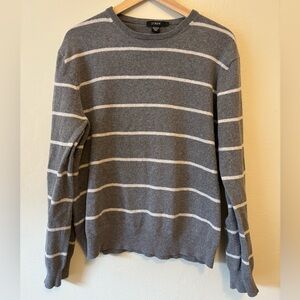 J. Crew Charcoal and White Knit Sweater